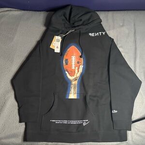 Mitchell & Ness Black Hoodie with Football Graphic